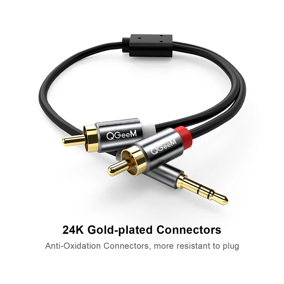 QGeeM RCA Cable 2RCA to 3.5 Au - Home Cinema Beamer review and price