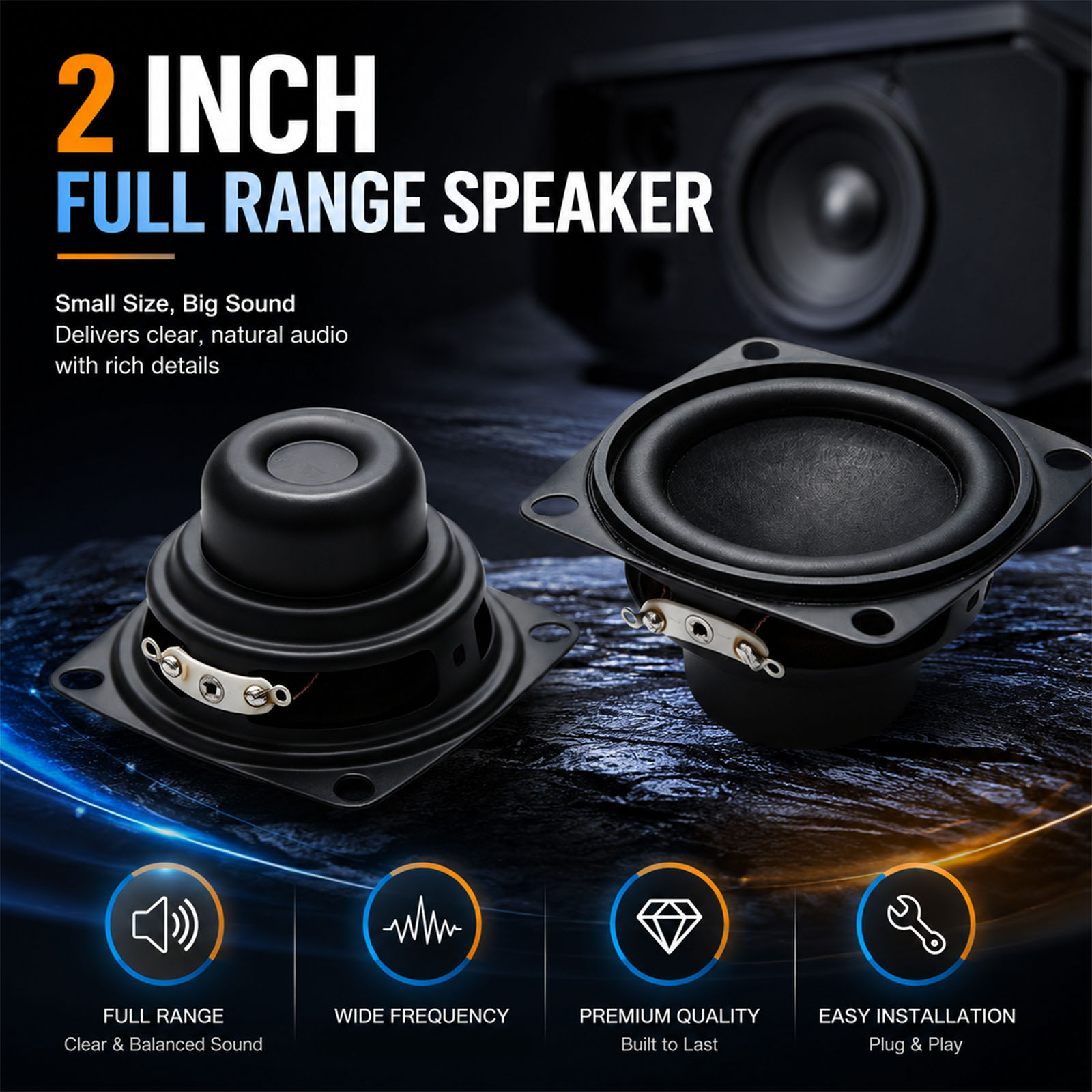 2Pcs 2 Inch Mini Audio Portabl - Home Cinema Complet review and price