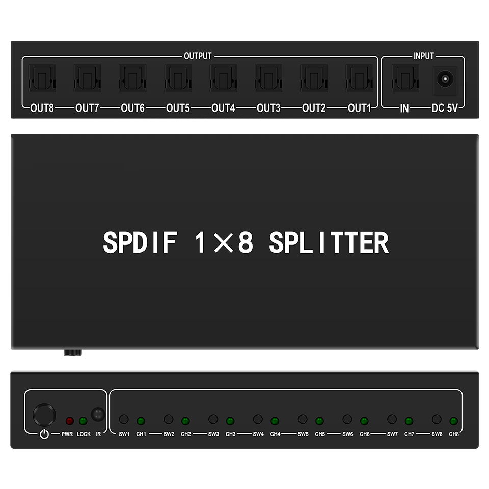 Optical Audio Splitter,1 in 8  - Home Cinema Beamer review and price