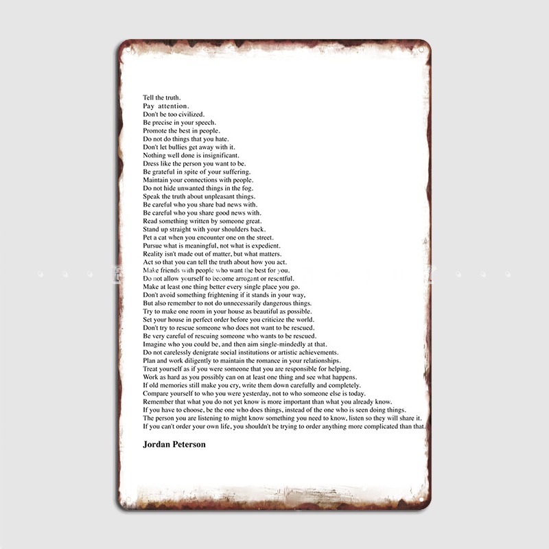 Jordan Peterson Quotes Metal S - Home Cinema Quotes review and price