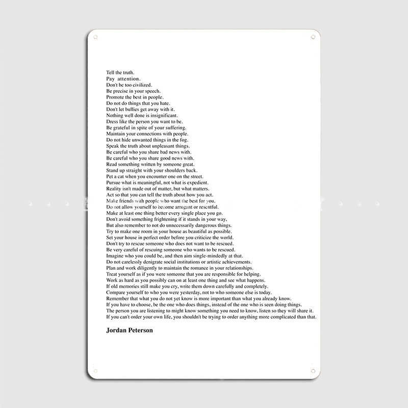 Jordan Peterson Quotes Metal S - Home Cinema Quotes review and price