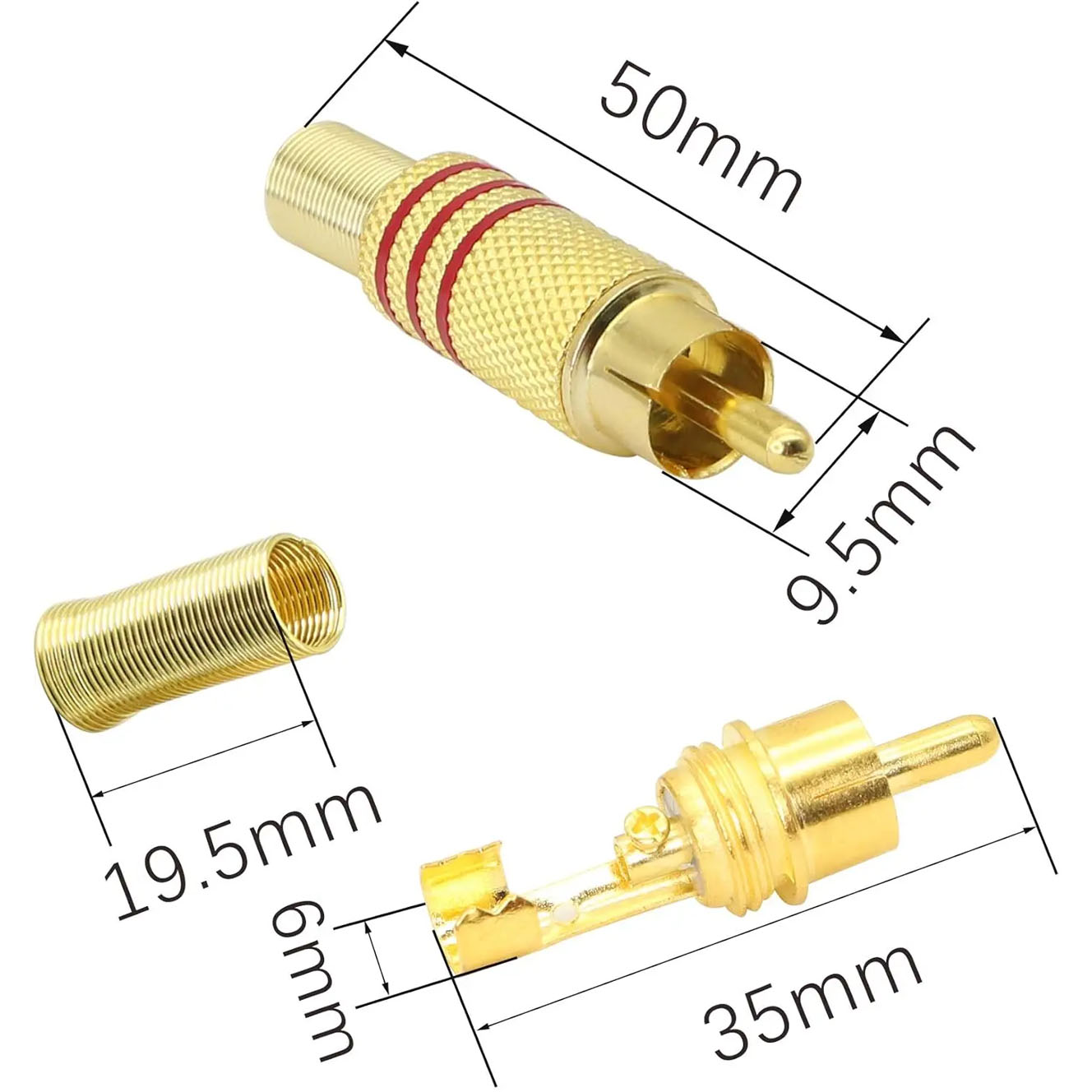 4PCS RCA Plug Gold Plated Sold - Home Cinema Beamer review and price