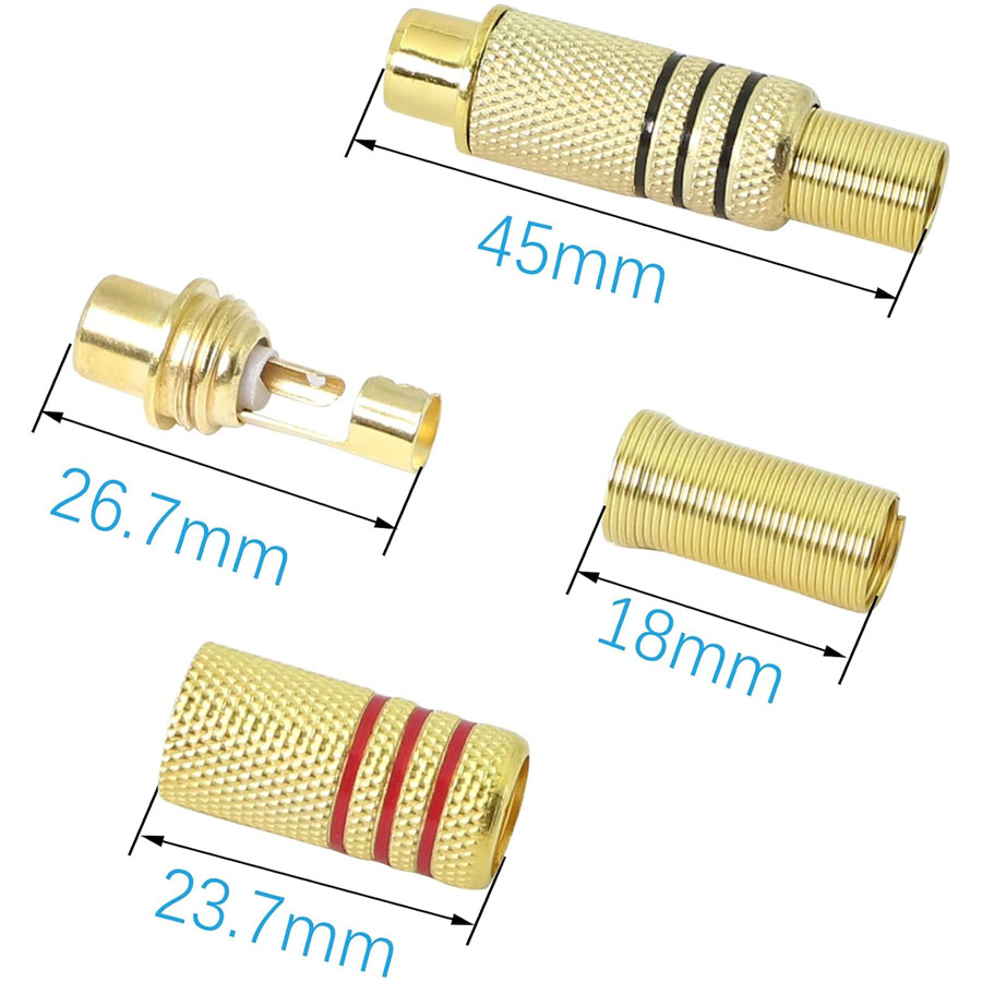 4PCS RCA Plug Gold Plated Sold - Home Cinema Beamer review and price